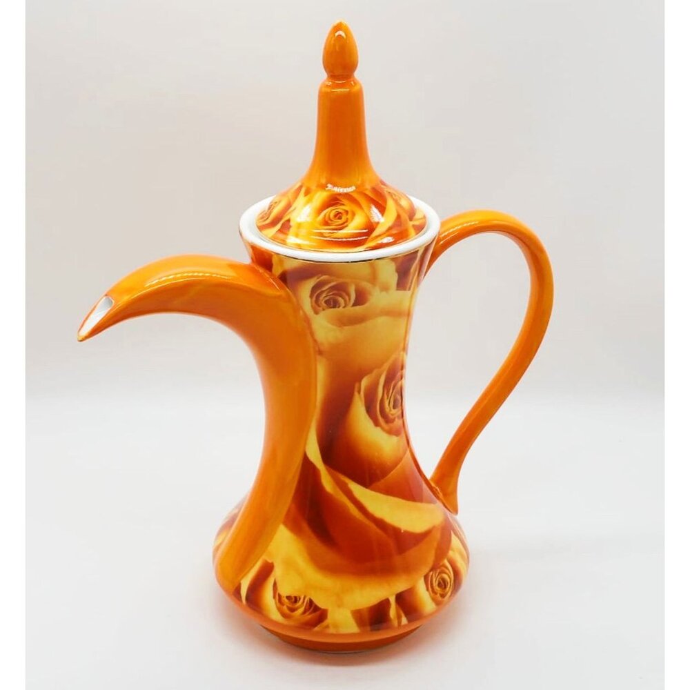 Vintage Rose Arabian Coffee Pot Mediterranean Dallah Disney Alladin